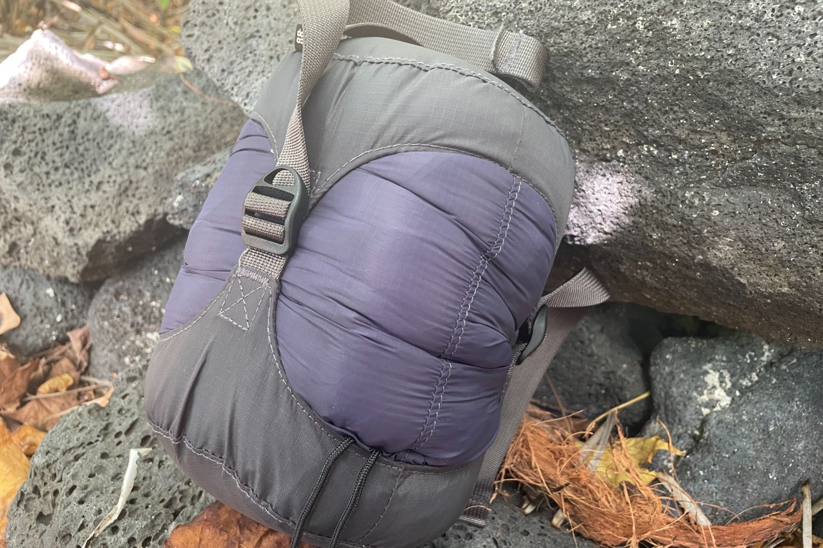 A closeup of a stuff sack