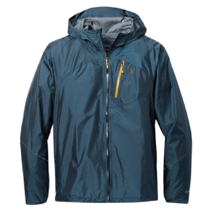 Outdoor research helium rain jacket stock image